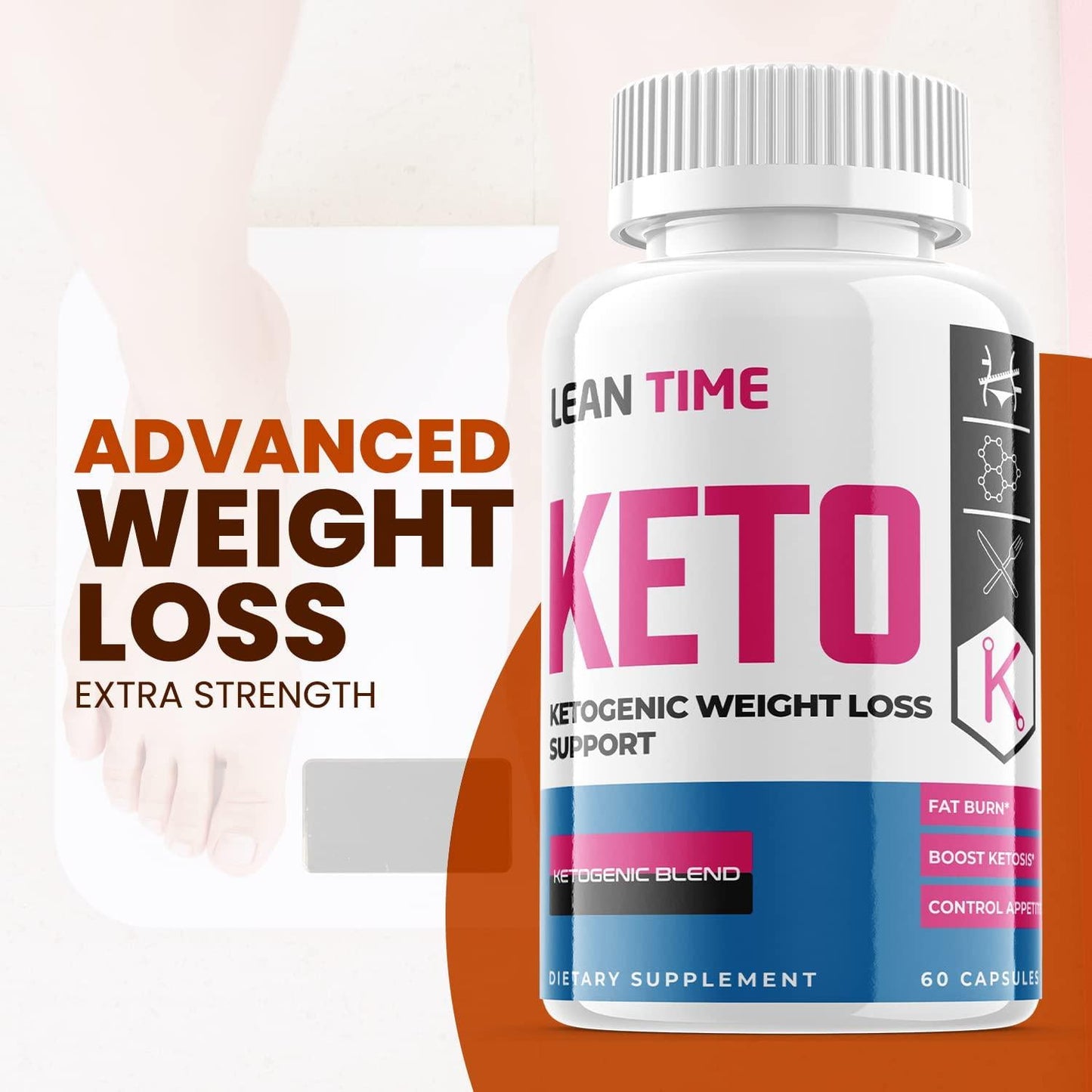 Lean Time Keto Advanced Formula BHB Supplement Pills (2 Pack)