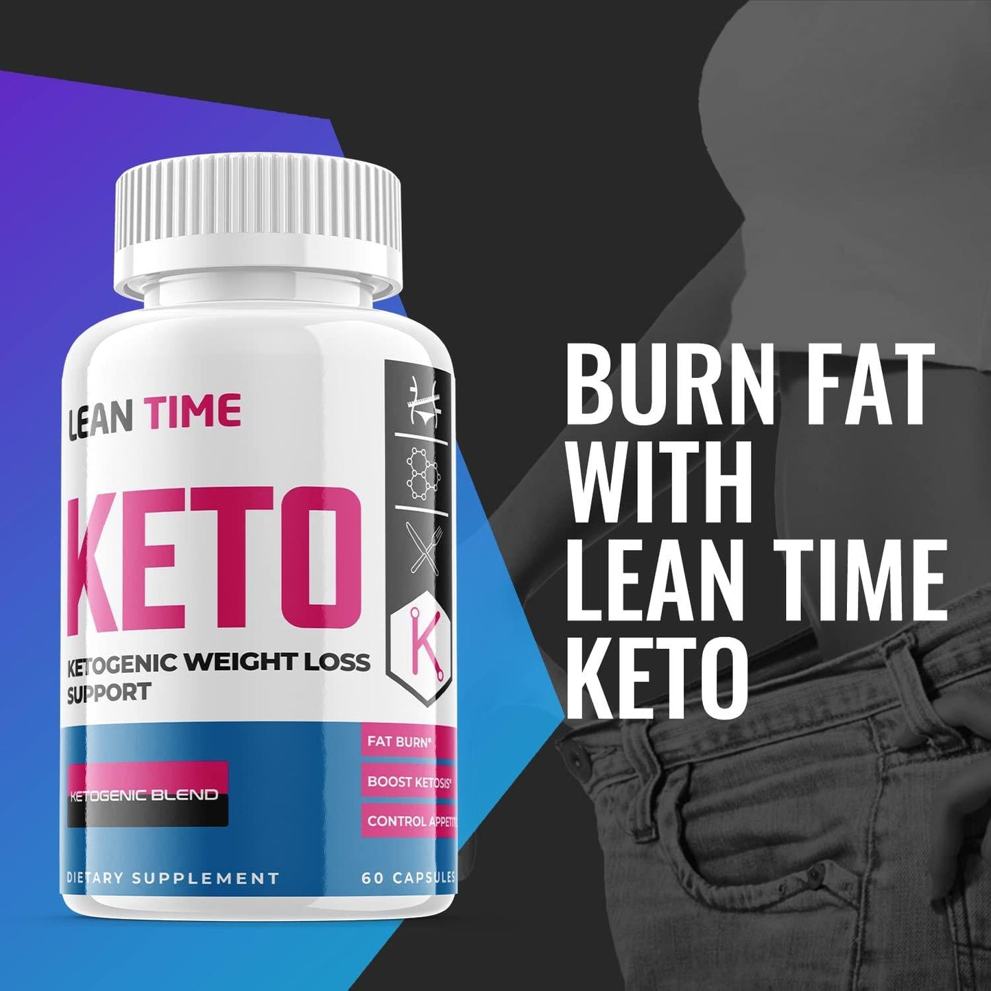 Lean Time Keto Advanced Formula BHB Supplement Pills (2 Pack)