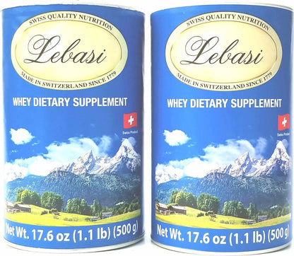 Lebasi Lactoserum Swiss Whey Supplement Powder Immune Support Suero de Leche 500 gr Two Pack