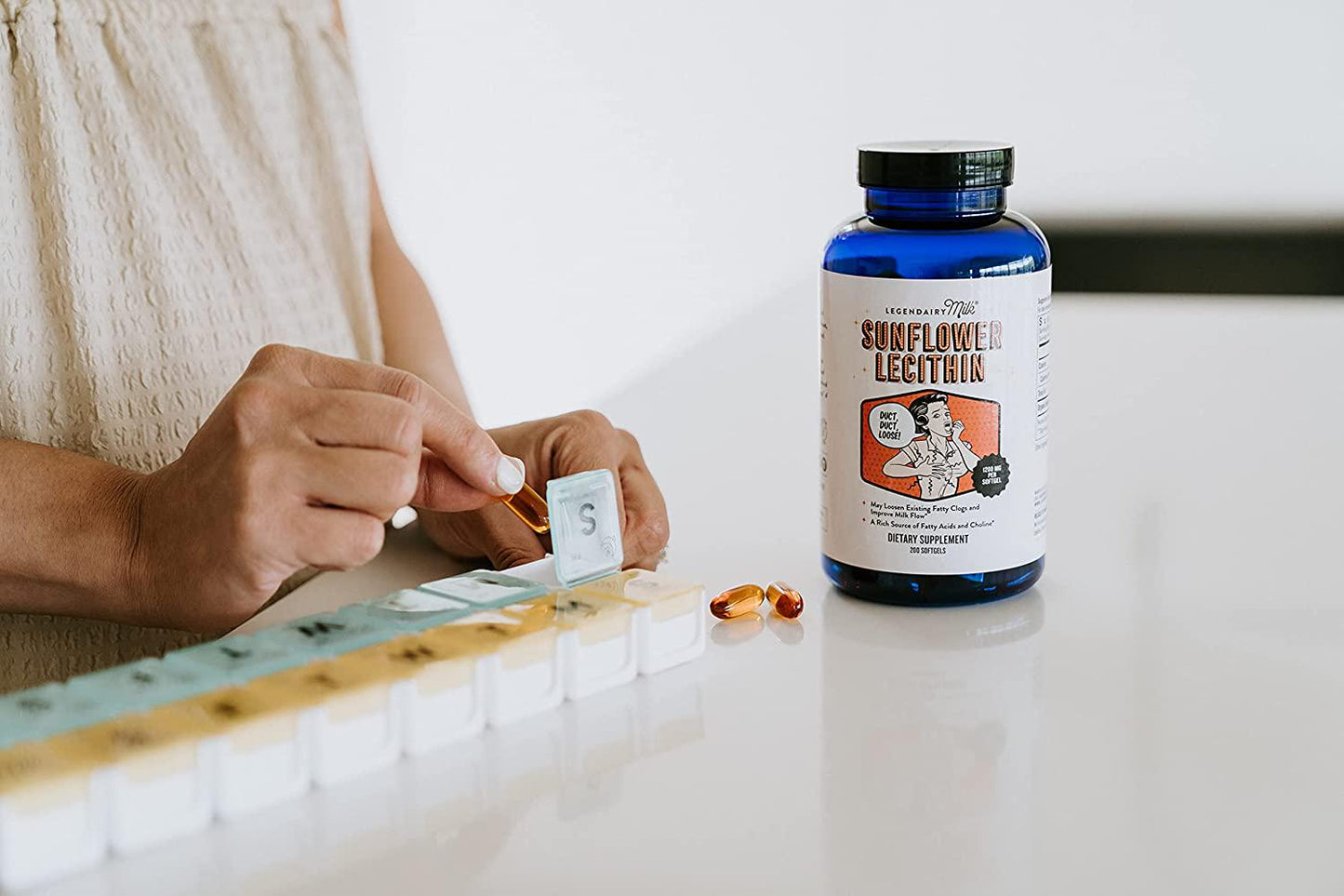 Legendairy Milk Sunflower Lecithin, 1200mg of Organic Sunflower Lecithin per Softgel, 200 count bottle