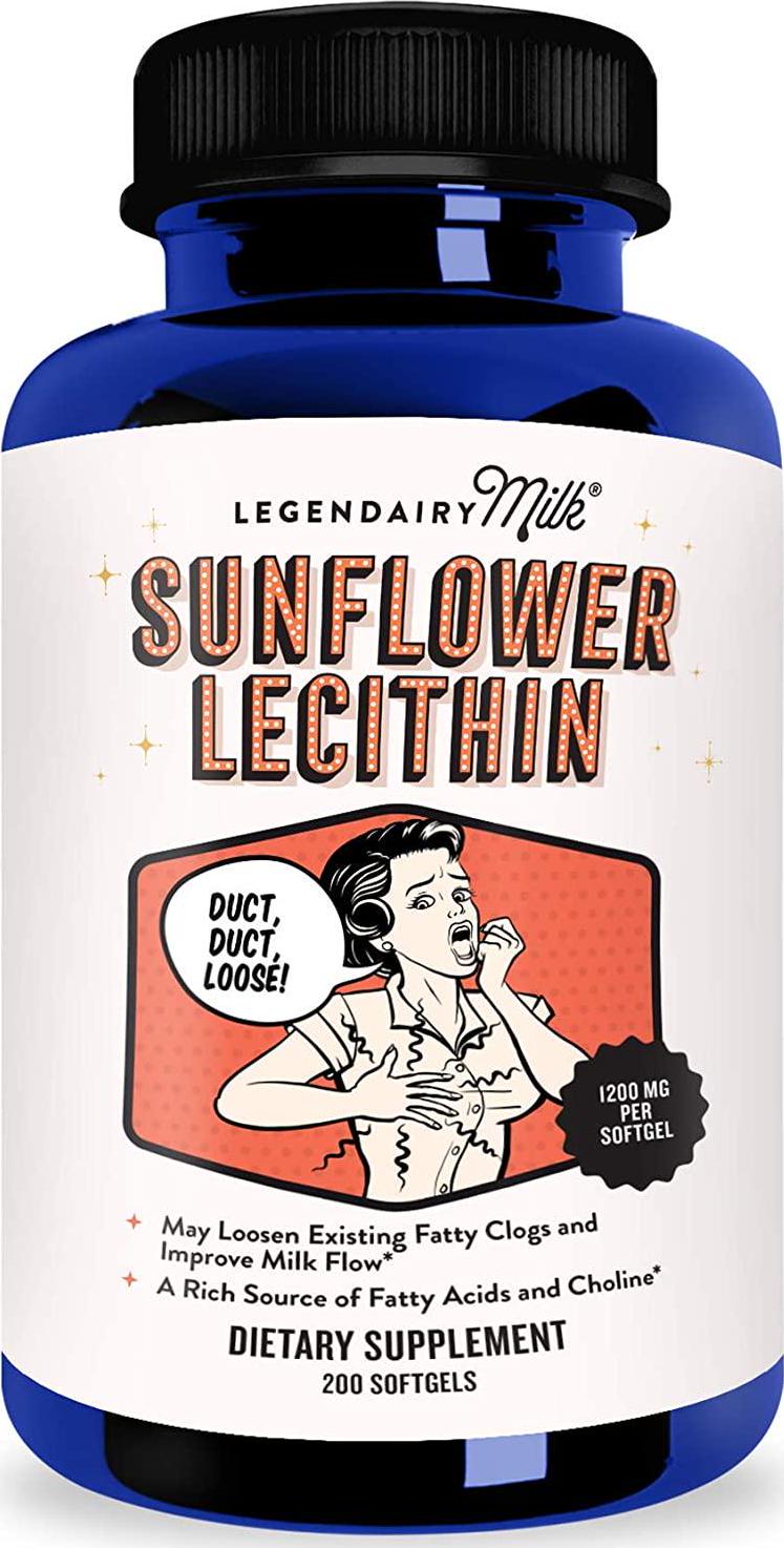 Legendairy Milk Sunflower Lecithin, 1200mg of Organic Sunflower Lecithin per Softgel, 200 count bottle