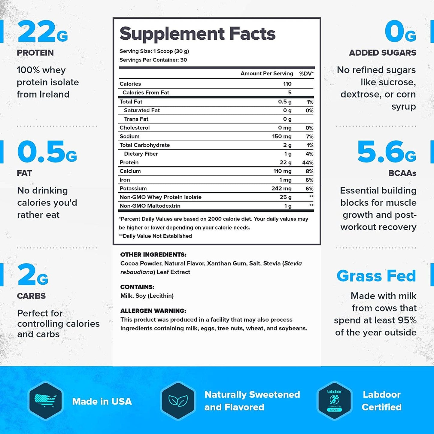 Legion Whey+ Cookies and Cream Whey Isolate Protein Powder from Grass Fed Cows, 5lb. Low Carb, Low Calorie, Non-GMO, Lactose Free, Gluten Free, Sugar Free. Great for Weight Loss and Bodybuilding.