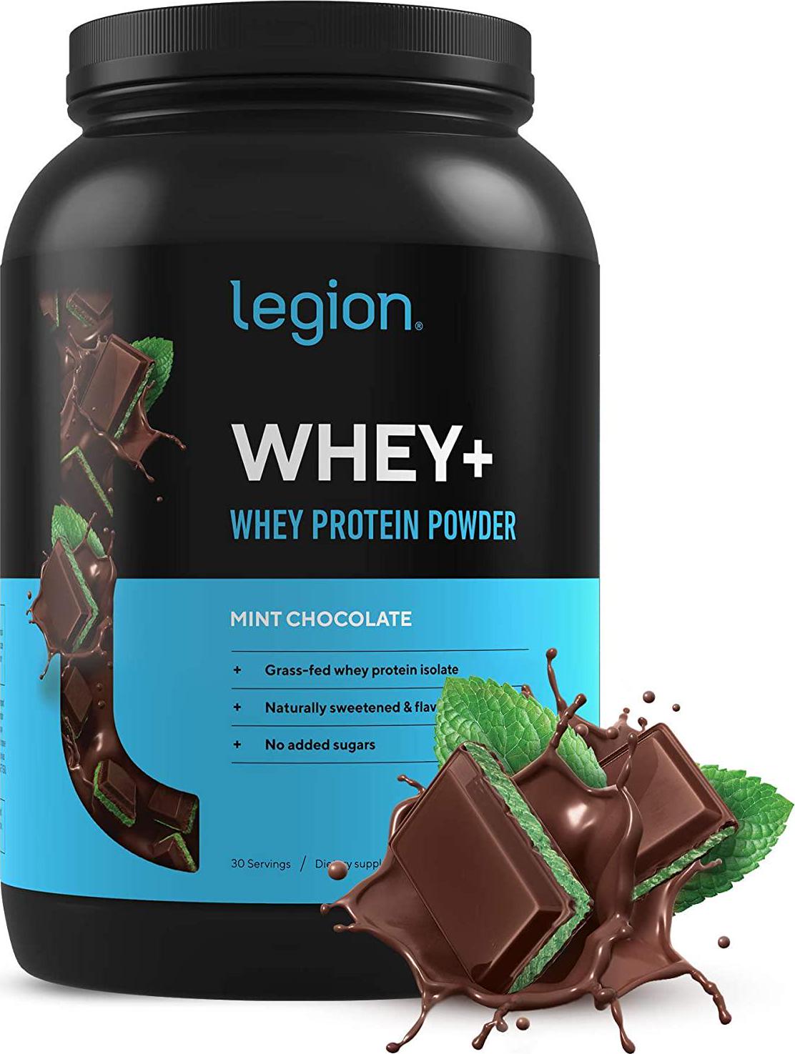 Legion Whey+ Cookies and Cream Whey Isolate Protein Powder from Grass Fed Cows, 5lb. Low Carb, Low Calorie, Non-GMO, Lactose Free, Gluten Free, Sugar Free. Great for Weight Loss and Bodybuilding.