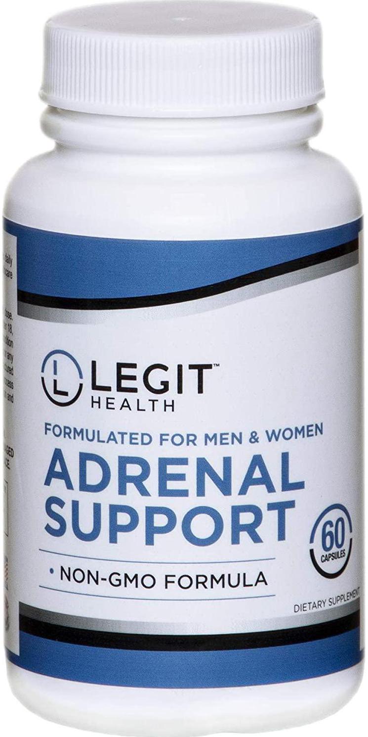 Legit Health Adrenal Support for Supporting Adrenal Gland Function, Enhance Mood and Balance Stress, BioPerine for Max Absorption - 60 Capsules