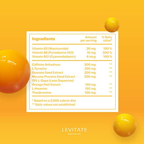 Levitate Power | Natural Smart Supplement | Energizing | Vegan | for Concentration, Memory, and Creativity | with Ingredients of Natural Origin | Nootropics