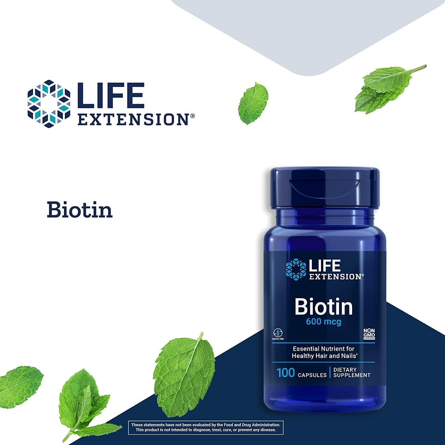 Life Extension Biotin 600 mcg Capsules, 100 Count