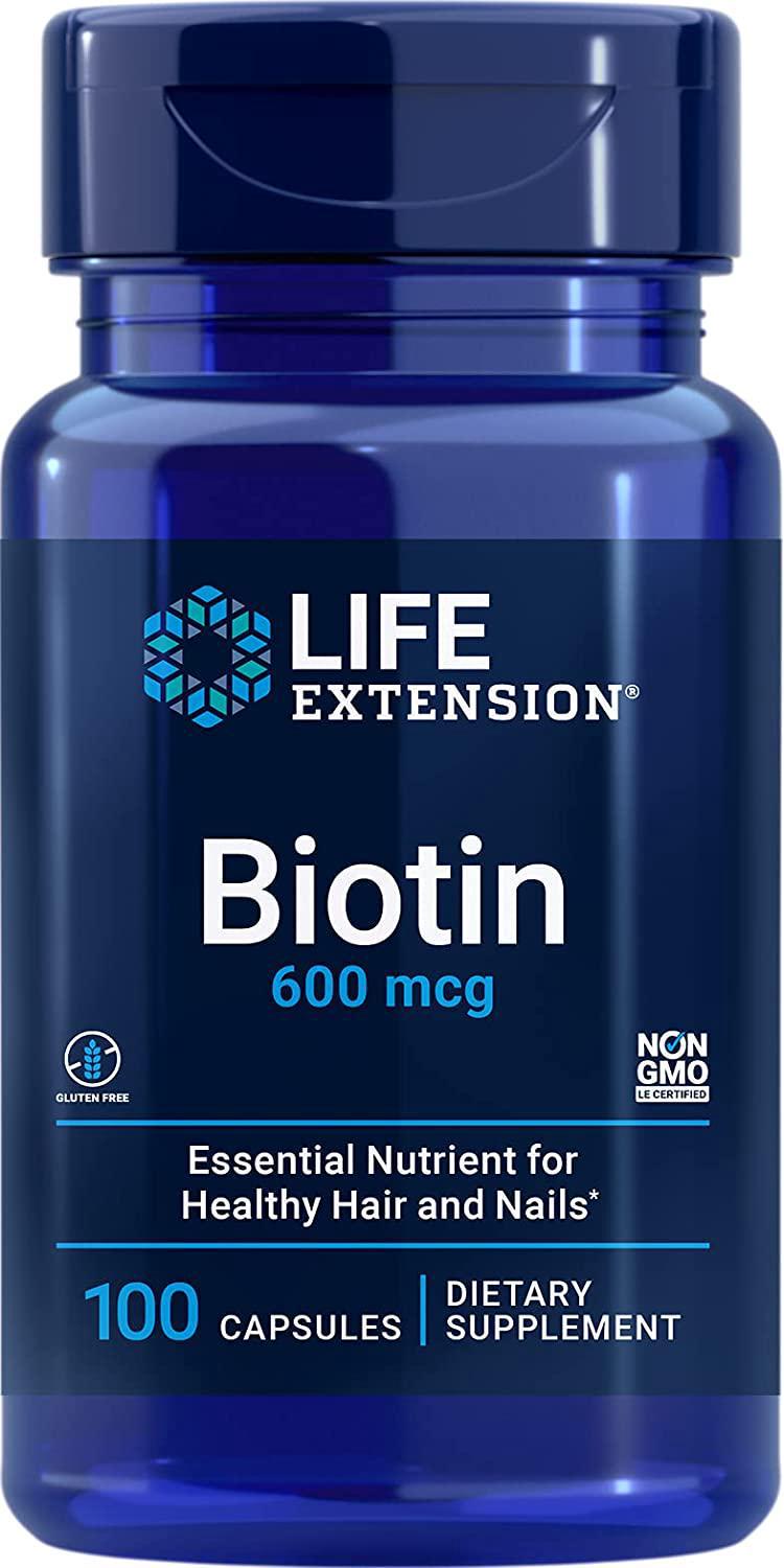 Life Extension Biotin 600 mcg Capsules, 100 Count