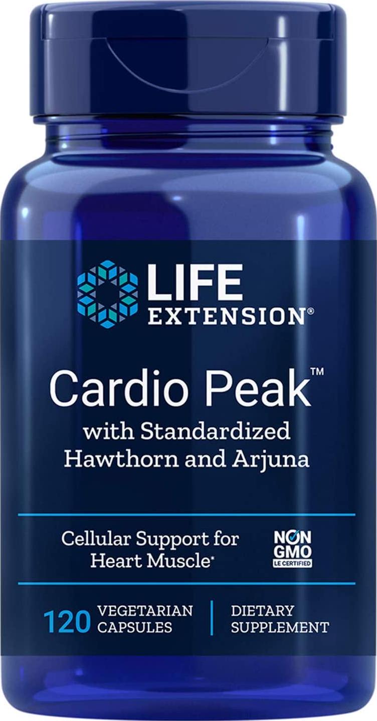 Life Extension - Cardio Peak With Standardized Arjuna and Hawthorn - 120 Vcaps (Pack Of 2)