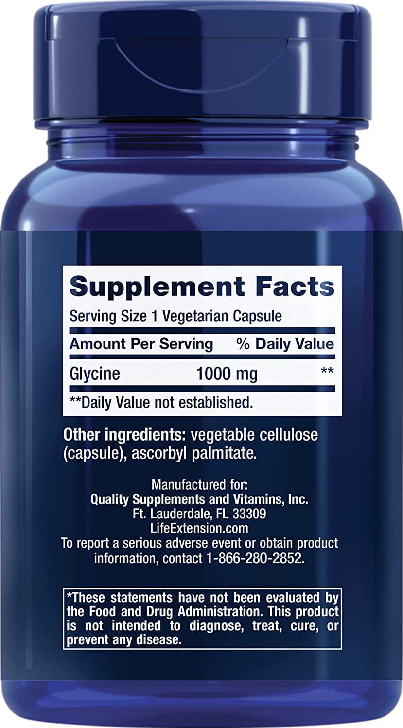 Life Extension - Glycine 1000 mg. - 100 Vegetarian Capsules