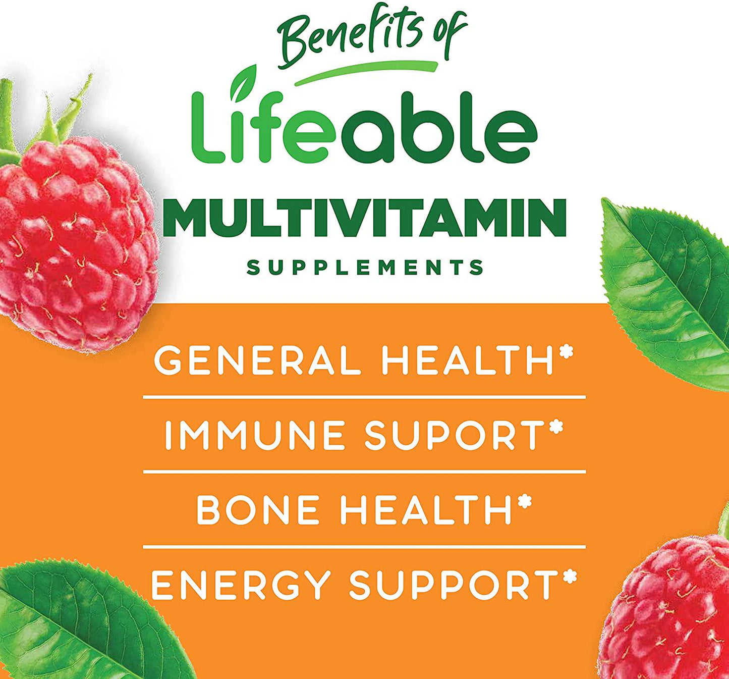 Lifeable Sugar Free Multivitamin for Men with Vitamin A, C, D, E, B3, Magnesium, B6, Zinc, Pantothenic Acid, Folate, B2, Iodine, Thiamin, Chromium, Choline, Biotin, Molybdenum, and B12 90 Gummies