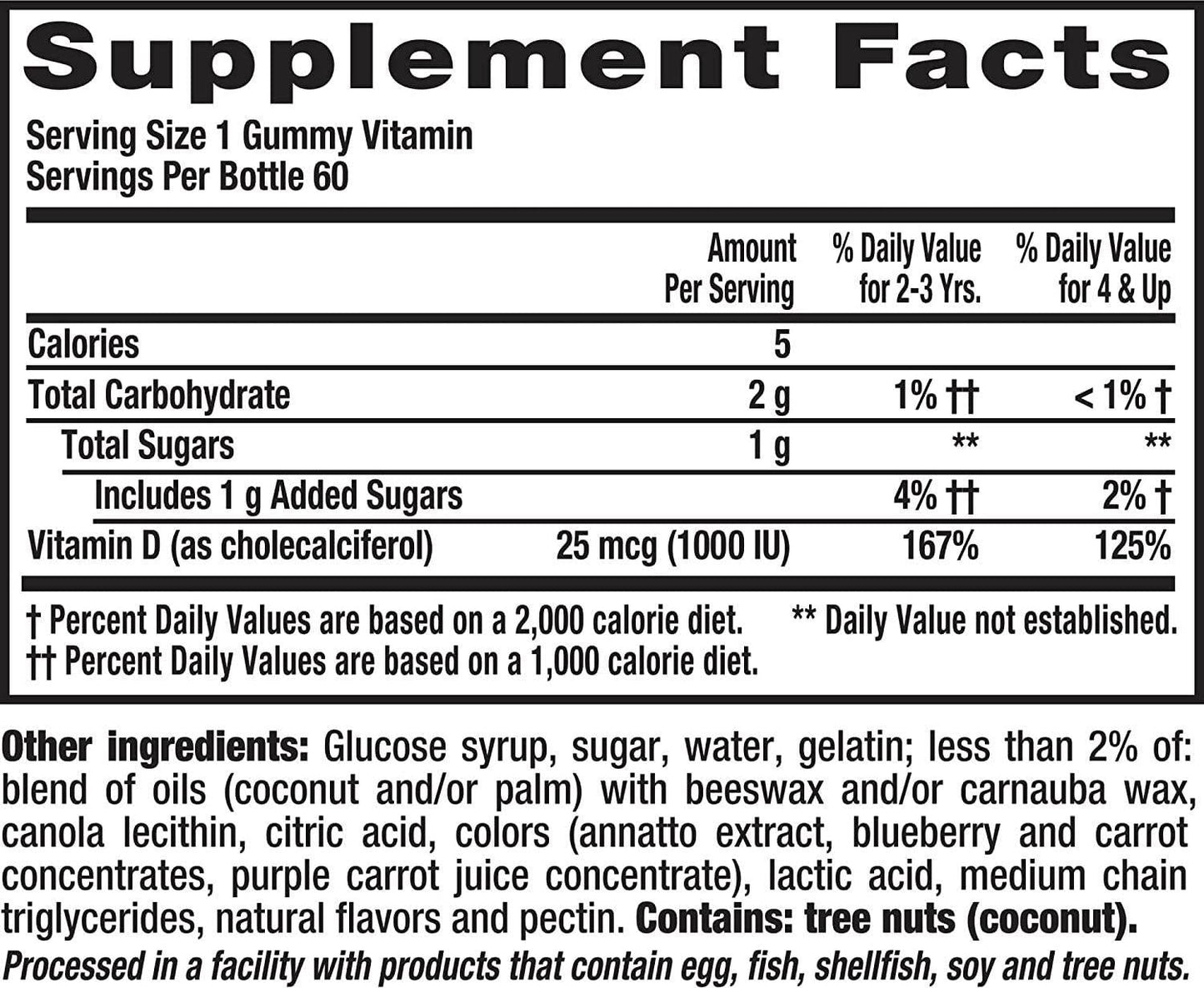 Lil Critters Vitamin D3 Gummy Vitamins for Kids - 1000 IU of Vitamin D to Support Calcium Absorption and Maintain Bone Health - 60ct (2-Month Supply)