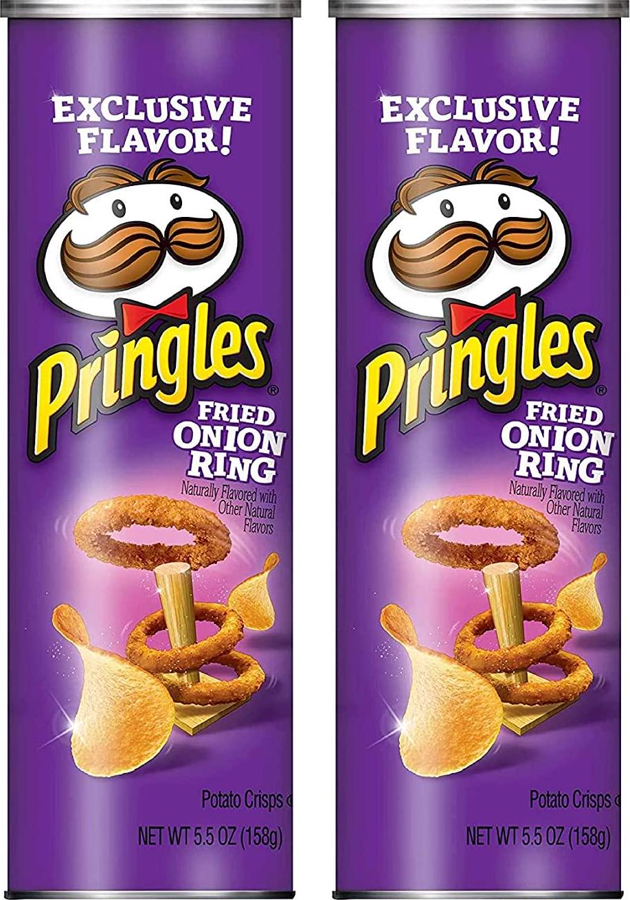 Limited Edition Pringles Fried Onion Ring Potato Crisps (2 can pack)