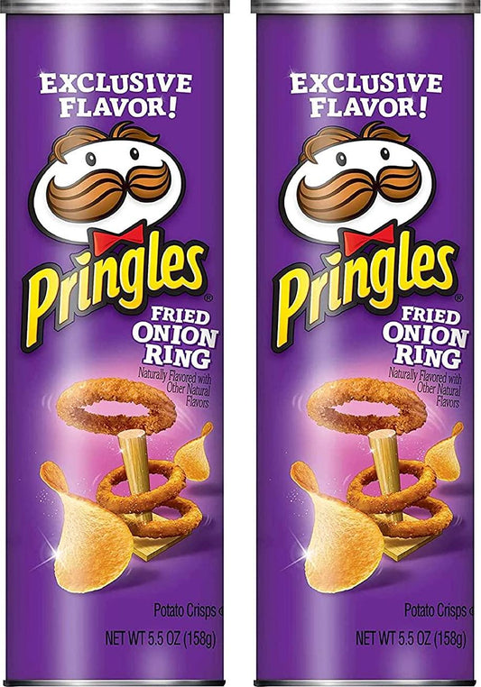 Limited Edition Pringles Fried Onion Ring Potato Crisps (2 can pack)