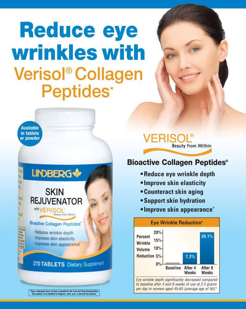 Lindberg Skin Rejuvenator With Verisol, 90 Tablets, Bioactive Collagen Peptides