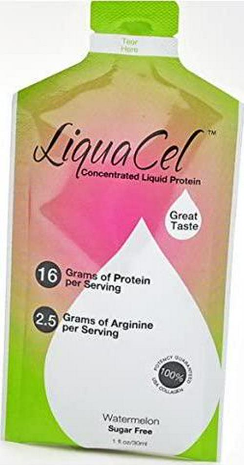 LiquaCel Liquid Protein 16g Watermelon Collagen Whey Arginine per 1oz Serving 10 Packets