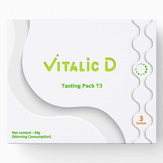 Liquid Fast Diet, Vitalic D Tasting Pack T3, Breakfast Replacement. Natural High Fiber Meal. So Easy to Start A New Day. Super from Breakfast. (3 Packets)
