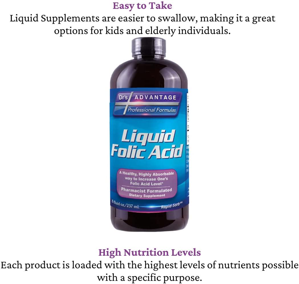 Liquid Folic Acid 800 MCG, 8 oz.