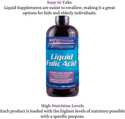 Liquid Folic Acid 800 MCG, 8 oz.