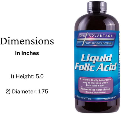 Liquid Folic Acid 800 MCG, 8 oz.