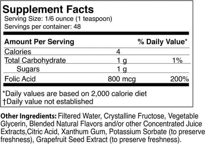 Liquid Folic Acid 800 MCG, 8 oz.