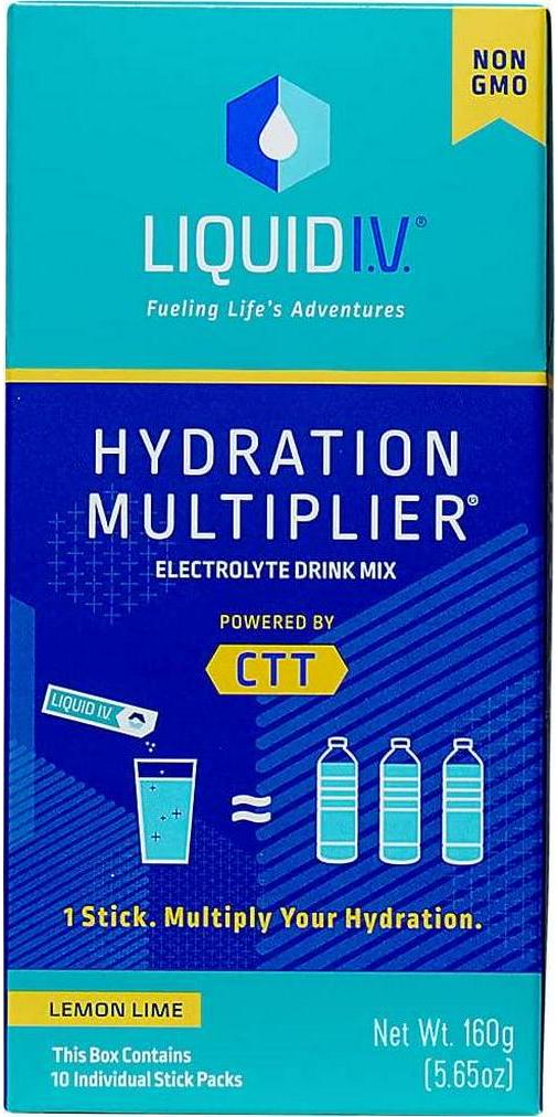 Liquid IV Lemon Lime Hydration Multiplier 10 Count, 0.56 OZ