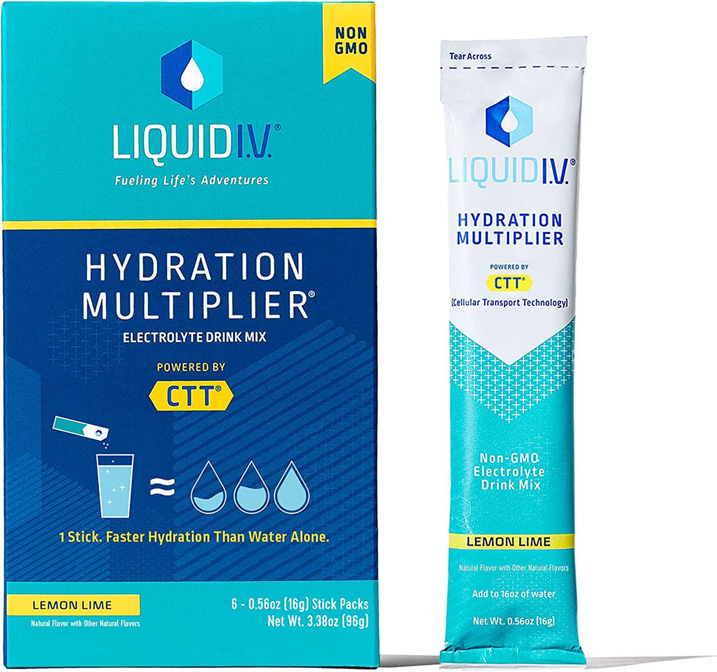 Liquid I.V. Hydration Multiplier, Electrolyte Powder, Easy Open Packets, Supplement Drink Mix (6 Count)