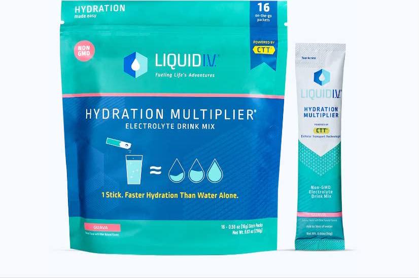 Liquid I.V. Hydration Multiplier - Guava - Hydration Powder Packets | Electrolyte Drink Mix | Easy Open Single-Serving Stick | Non-GMO | 16 Sticks