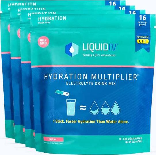 Liquid I.V. Hydration Multiplier - Guava - Hydration Powder Packets | Electrolyte Drink Mix | Easy Open Single-Serving Stick | Non-GMO | 16 Sticks