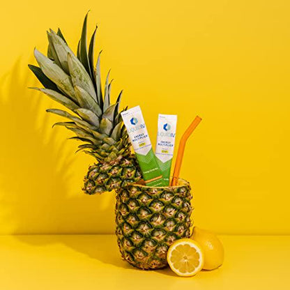 Liquid I.V. NEW Yuzu Pineapple Energy Multiplier | Energy Powder Drink Sticks | Proprietary Energy Blend | Natural Caffeine | Easy Open Single-Serving Stick | Non-GMO | Yuzu Pineapple - 14 Sticks