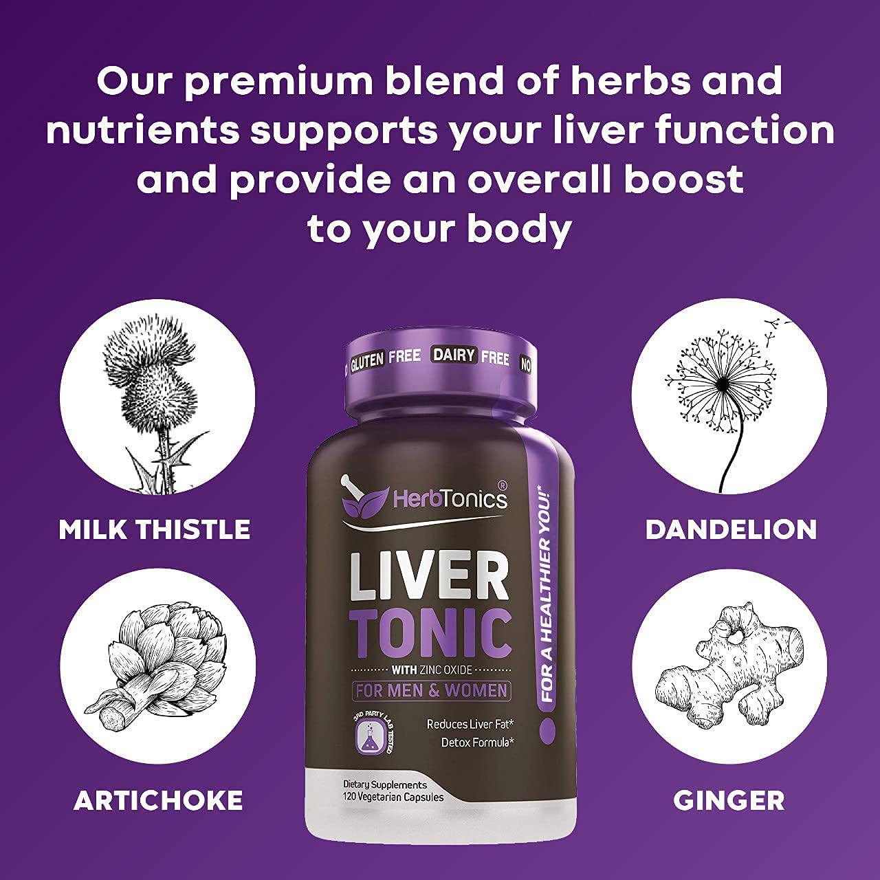 Liver Cleanse Detox and Fatty Liver Repair Formula with Milk Thistle - Artichoke and 24 Herbs Liver Health Support Supplement: Silymarin, Dandelion and Chicory Root - 120 Vegan Capsules
