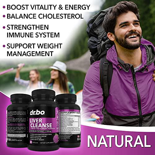 Liver and Colon Cleanse Detox Support Supplement - Natural Bowel Cleanser Pills for Intestinal Bloating and Daily Constipation Relief - Milk Thistle Dandelion Caps and Aid Gallbladder Supplements