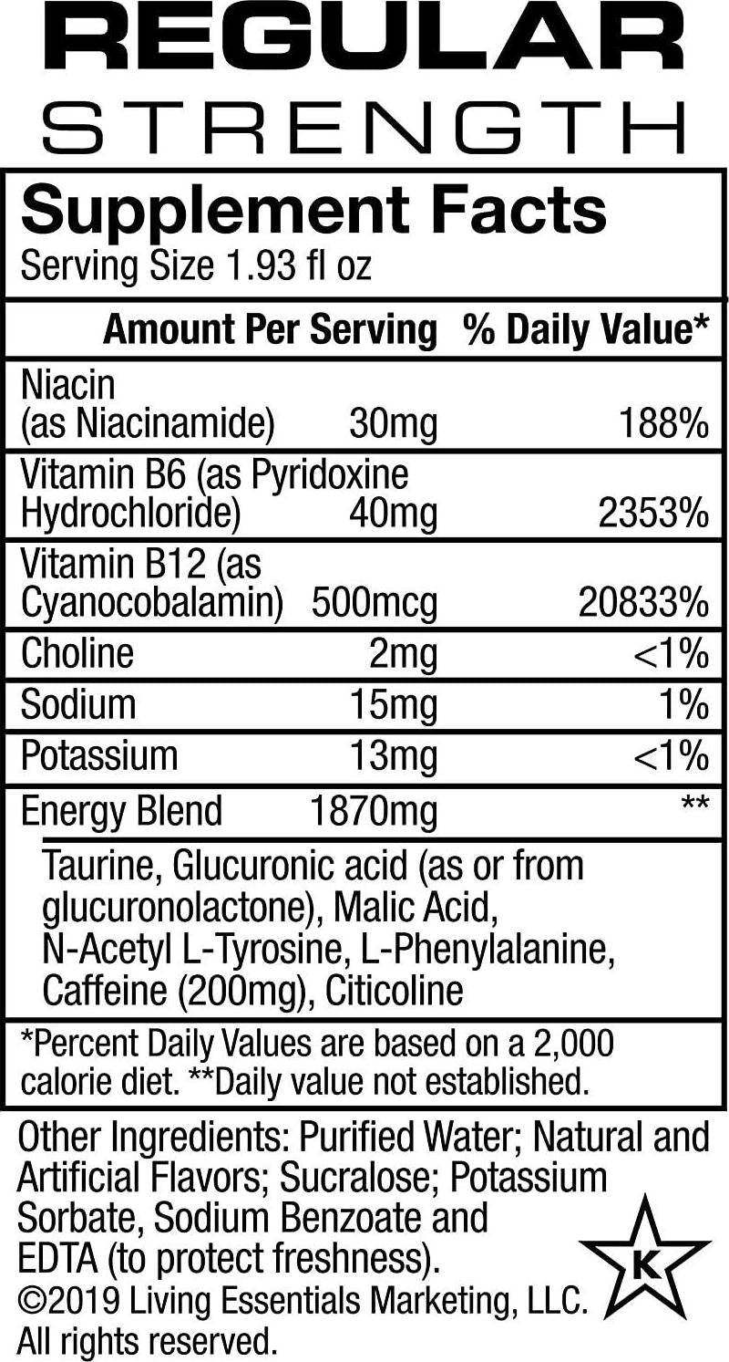 Living Essentials 5 Hour Energy Supplements, Berry, 12 Count