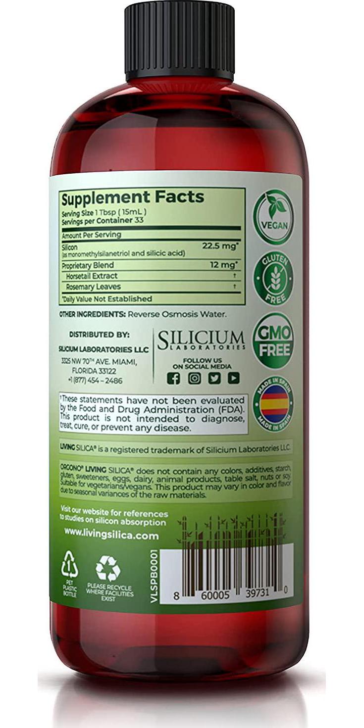 Living Silica Plant Based Collagen Booster | Vegan Collagen Booster | Supports Healthy Collagen and Elastin Production for Joint and Bone Support, Glowing Skin, Strong Hair and Nails 500 ml