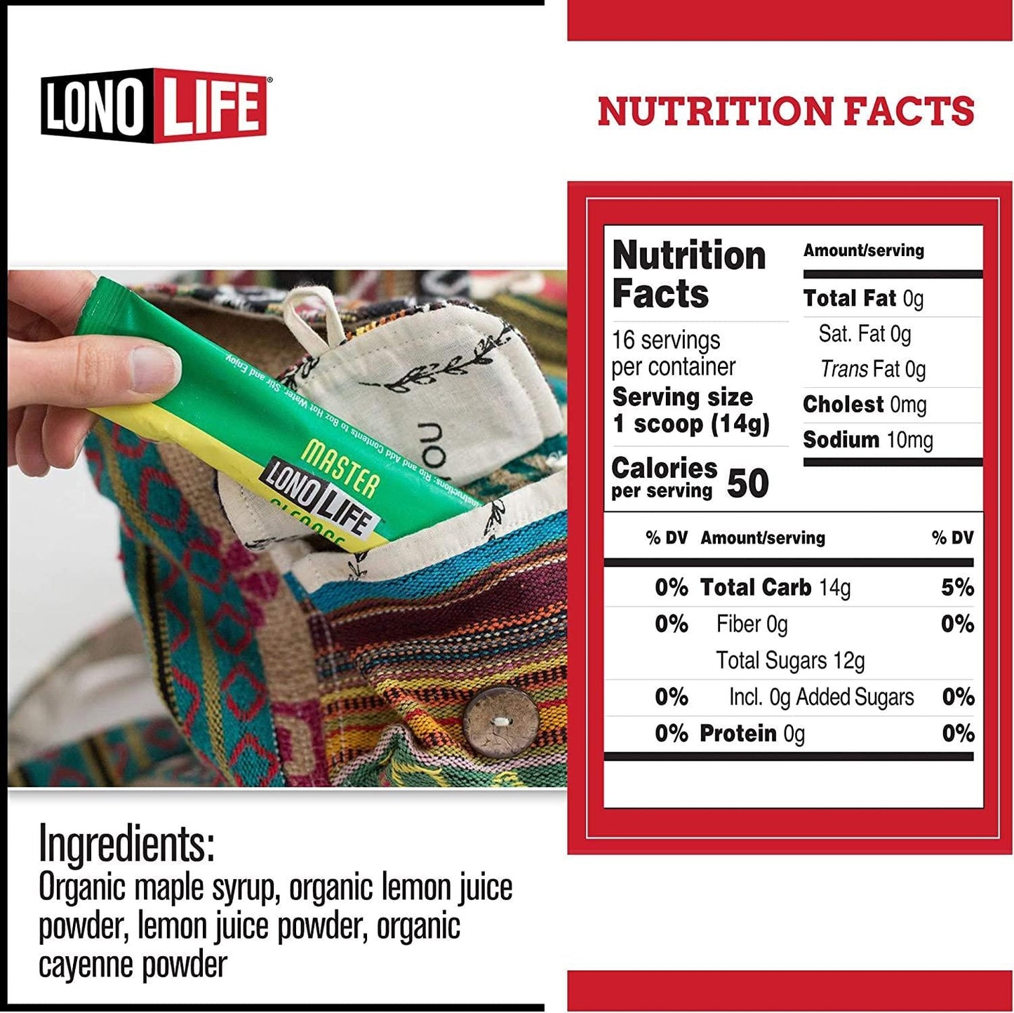 LonoLife Master Cleanse Powder-Lemonade Detox Diet with Lemon, Maple Syrup, and Cayenne, 8oz Bulk Container, 15 Servings (Equal to 120 Ounces of Liquid) 8 Ounces - Packaging May Vary
