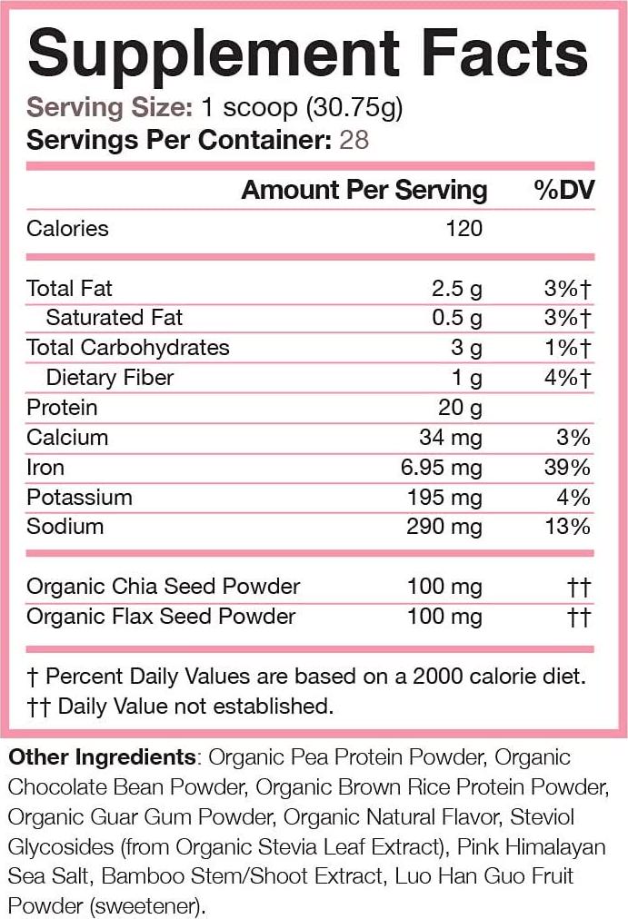 Love Sweat Fitness Organic Plant Based Protein Powder, Chocolate - 28 Servings, 20g Protein, Vegan, Gluten Free, Non-GMO