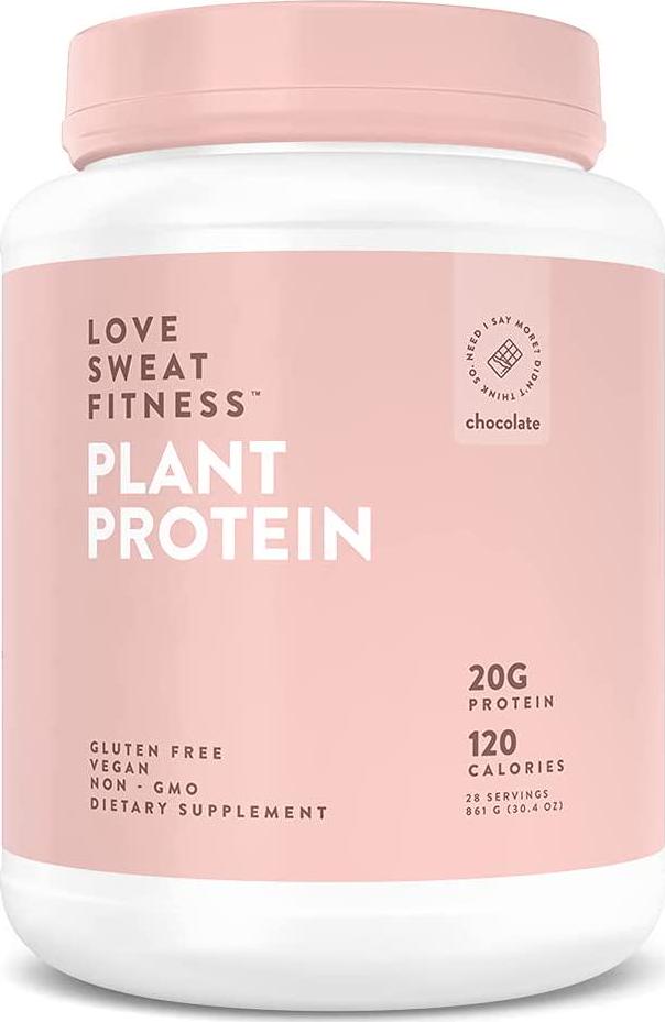 Love Sweat Fitness Organic Plant Based Protein Powder, Chocolate - 28 Servings, 20g Protein, Vegan, Gluten Free, Non-GMO