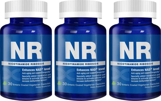 Lovita NR (Nicotinamide Riboside) 350 mg, Similar to NMN Nicotinamide Mononucleotide, NAD Supplement with Resveratrol and Betaine, Boost NAD Plus Levels, 30 Vegetarian Enteric Capsules (Pack of 3)