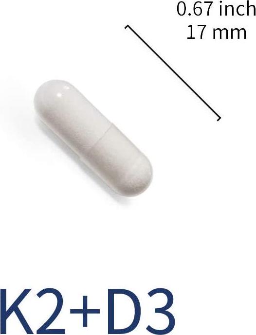 Lovita Vitamin K2 + D3, 400 IU Vegan Vitamin D3 and 120 mcg Vitamin K2 (MK-7), 2 in 1 Formula, Immune Vitamin Complex, Supports Your Heart, Teeth and Immune Function, 30 Vegetarian Capsules