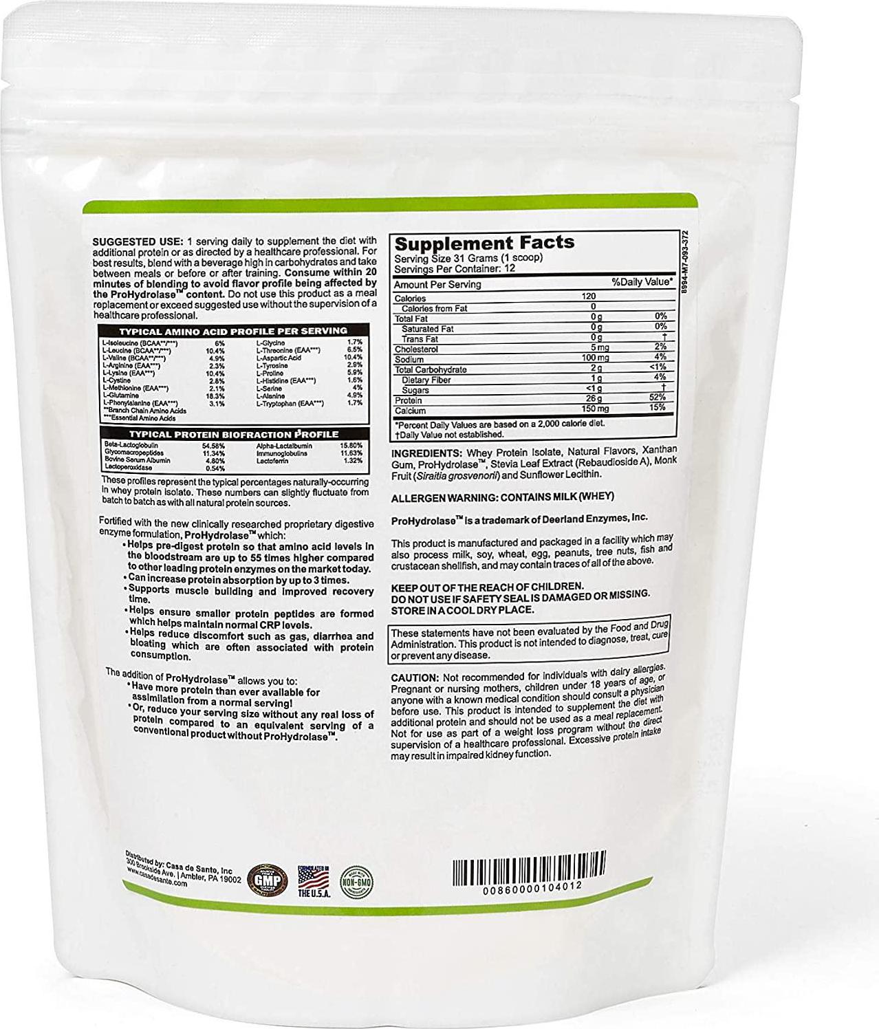 Low FODMAP Certified Protein Powder for IBS and SIBO Gluten, Soy, Sugar and Grain Free, Low Carb Whey Protein Isolate (WPI) ProHydrolase for 3X Protein Absorption Gut Friendly All Natural Non GMO Vanilla