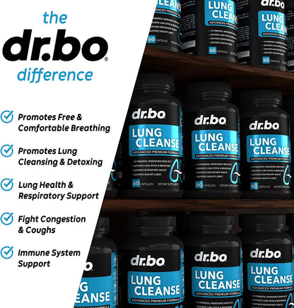 Lung Cleanse Support Supplement - Respiratory Supplements to Quit and Stop Smoking Aids - Herbal Detox for Lungs and Bronchial Health - Smokers Cleanser Breathe Aid for Mucus Clear Relief - 60 Capsules