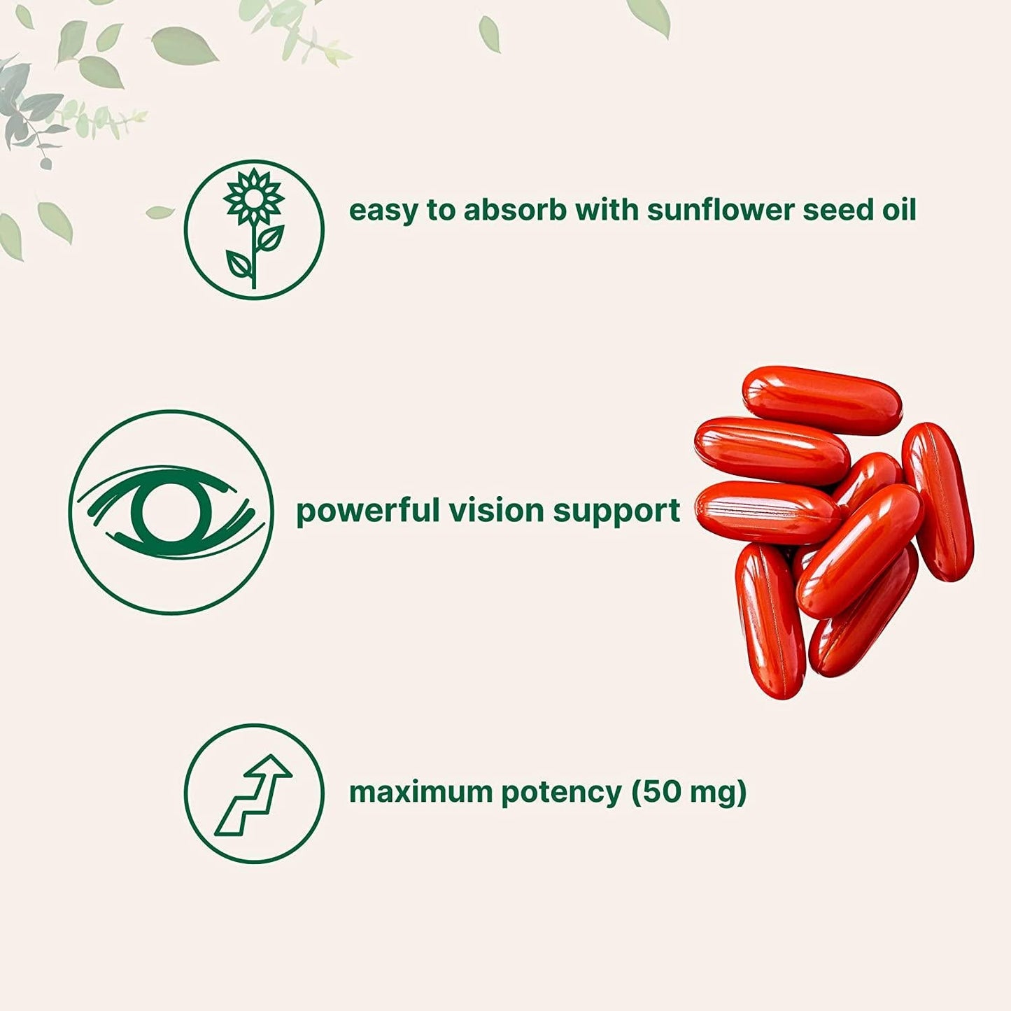 Lutein with Zeaxanthin 50mg, 240 Liquid Soft-gels, Supports Eye Health, Non-GMO and Made in USA