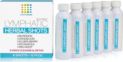 Lymphatic Drainage Shots: daily drink supplement for full body lymphatic cleanse and detox I Support for lymphedema, legs lipedema, liposuction, BBL, surgery, massager, manual drainage I 6 pack, 12 Oz