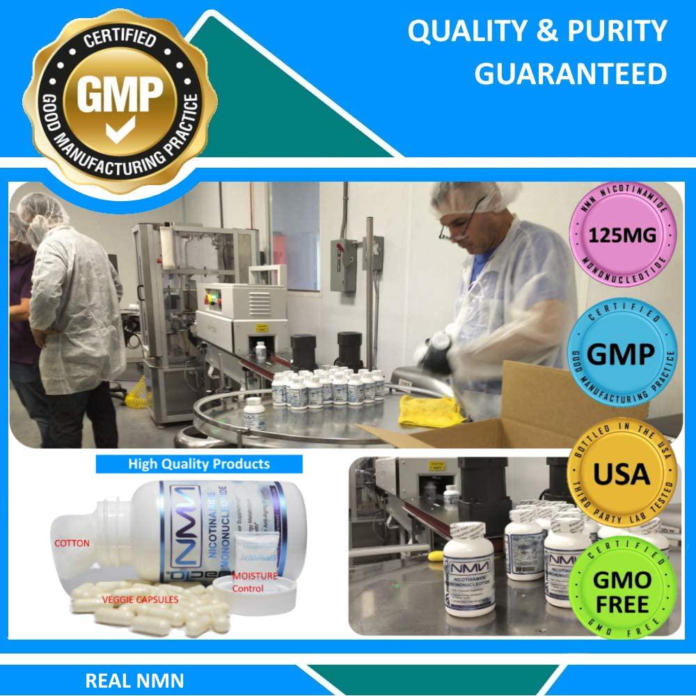 MAAC10 NMN and Resveratrol NAD Booster Combo Pack - Nicotinamide Mononucleotide NAD+ Supplement 250mg (60 x 125mg Capsules 2 Bottles) 99% Pure Trans Resveratrol Extract (60 x 250mg Capsules 1 Bottle).