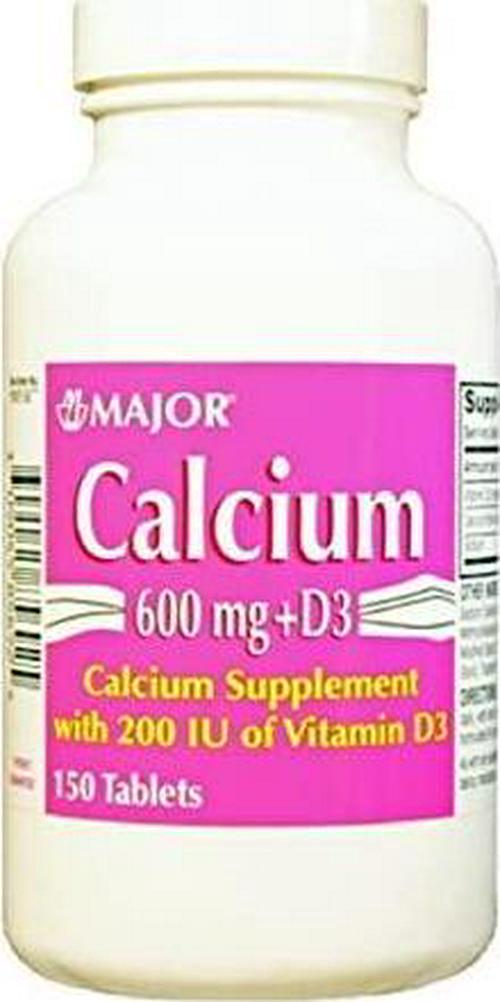 MAJOR CALCIUM 600MG PLUS D CALCIUM CARBONATE-600 MG Peach 150 CT UPC 309045856925 by Major Pharmaceuticals