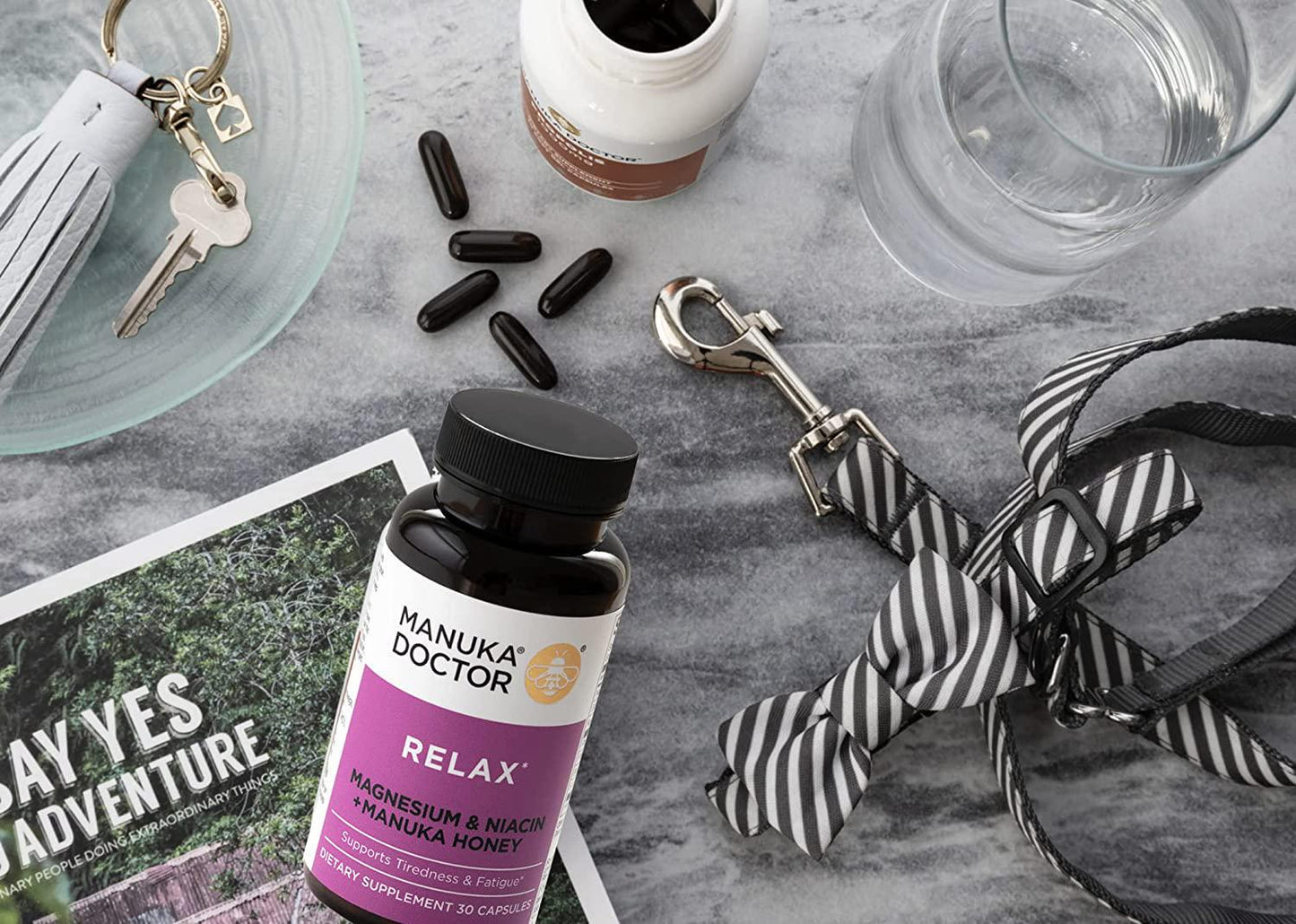 MANUKA DOCTOR - Manuka Plus Relax Dietary Supplement, Magnesium, Niacin and Manuka Honey for Tiredness and Fatigue Support, 30 Capsules