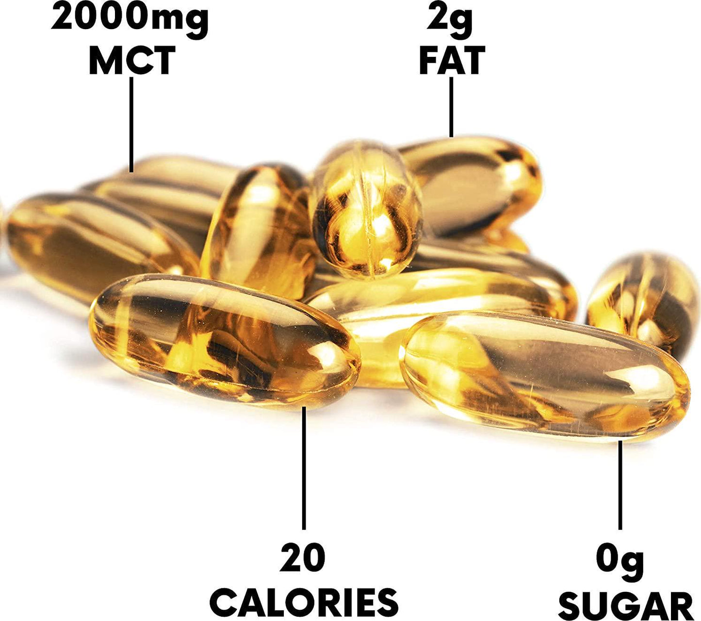 MCM Nutrition Mct Oil Pills - Boosts Energy and Decreases Brain Fog - C8 and C10 Mct Oil Softgel (2000Mg) Vegan and Fast Absorbing Coconut Oil Pills - Increases Ketones For Keto Diet (30 Servings) By