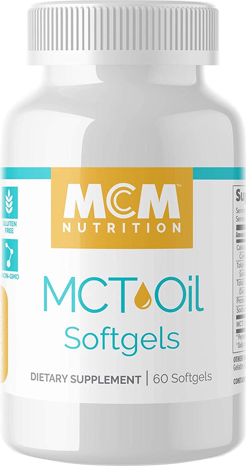 MCM Nutrition Mct Oil Pills - Boosts Energy and Decreases Brain Fog - C8 and C10 Mct Oil Softgel (2000Mg) Vegan and Fast Absorbing Coconut Oil Pills - Increases Ketones For Keto Diet (30 Servings) By