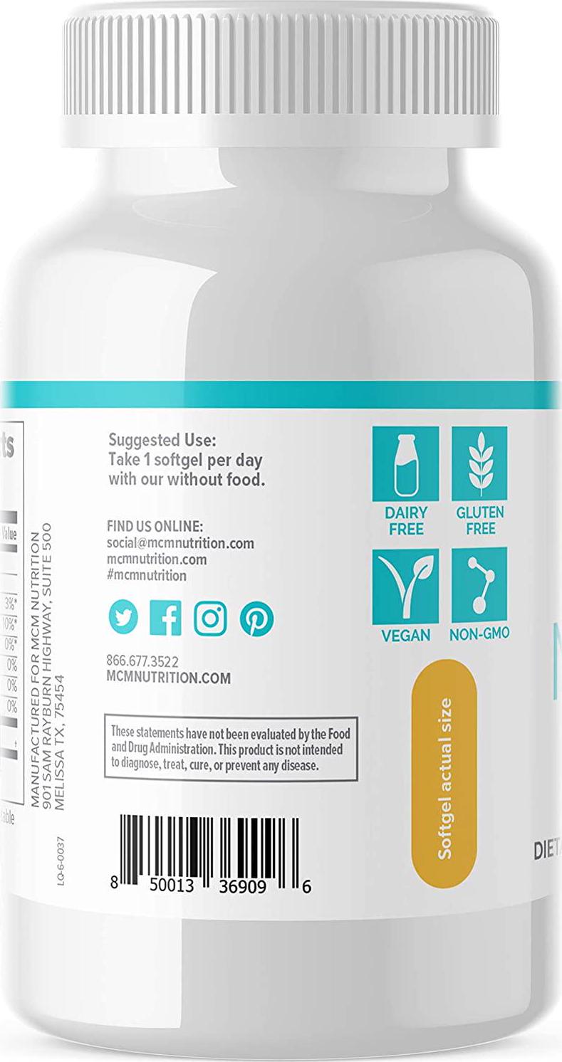 MCM Nutrition Mct Oil Pills - Boosts Energy and Decreases Brain Fog - C8 and C10 Mct Oil Softgel (2000Mg) Vegan and Fast Absorbing Coconut Oil Pills - Increases Ketones For Keto Diet (30 Servings) By