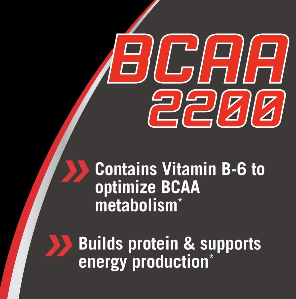 MET-Rx BCAA 2200 Amino Acid Supplement, Supports Muscle Recovery, 180 Count Per Bottle, 2 Pack (360 Total Count)