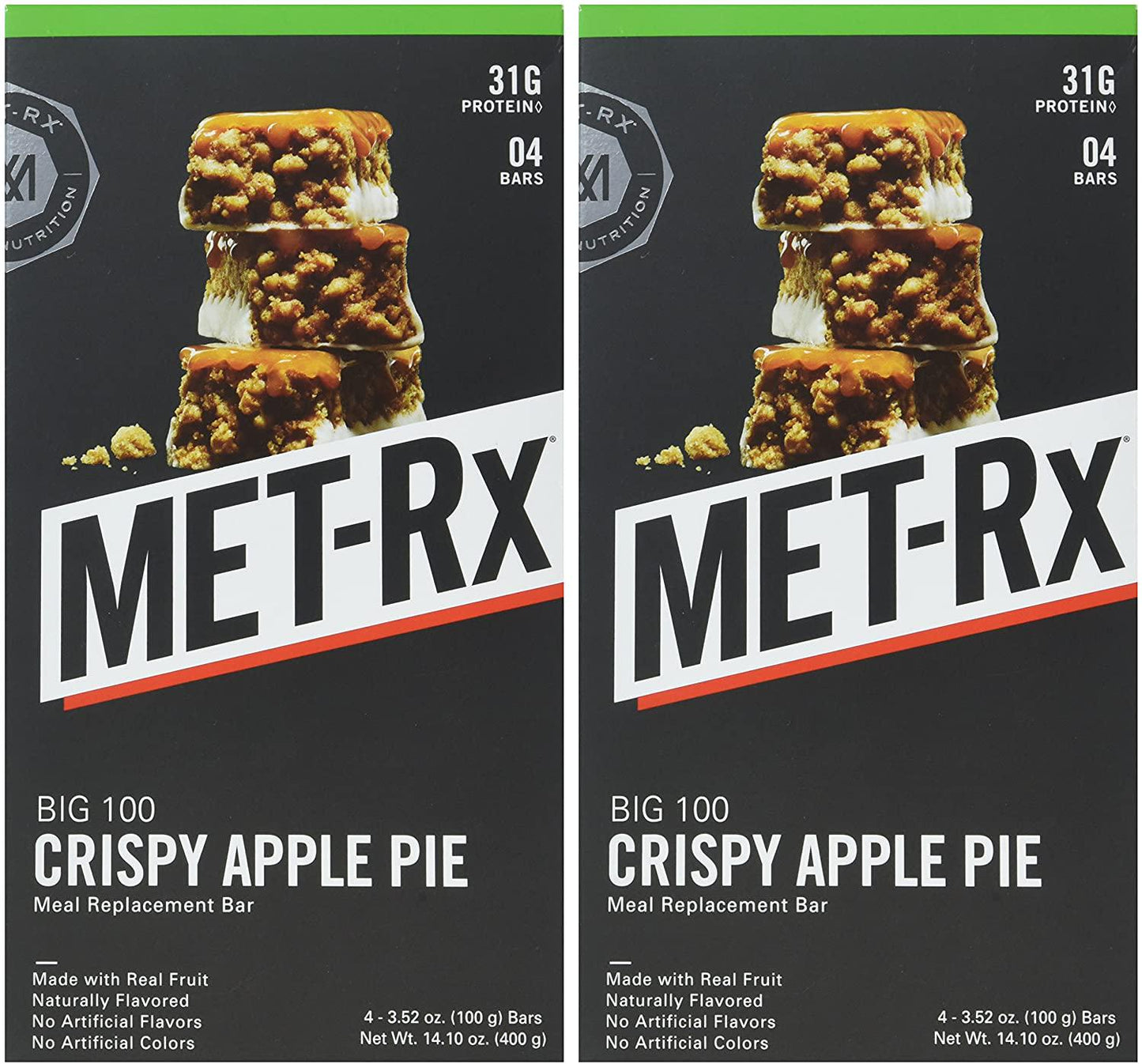 MET-Rx Big 100 Colossal Crispy Apple Pie, 4 count Value Pack